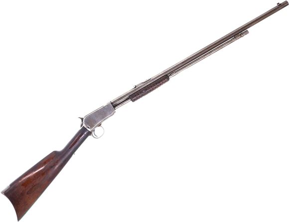 Picture of Used Winchester Model 90 Pump-Action Rifle, 22 Short, 24" Octagonal Barrel, Wood Stock, Iron Sights, 1928 Mfg, Bluing Worn off, Cracked Wrist, Fair Condition