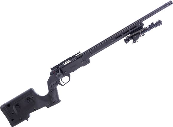 Picture of Used CZ457 LRP Bolt-Action Rifle, 22LR, 20" Fluted Heavy Barrel, Blued, Black MDT XRS Chassis, Radial Muzzle Brake, Harris Bipod, 25 MOA Scope Base, Enlarged Bolt Knob, 1 Magazine, Excellent Condition