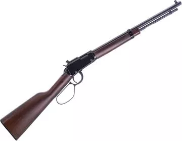 Picture of Used Henry Classic Lever-Action Rifle, 22 WMR, 17" Octagonal Barrel, Blued, Wood Stock, Skinner Peep Sight, Original Box, Good Condition