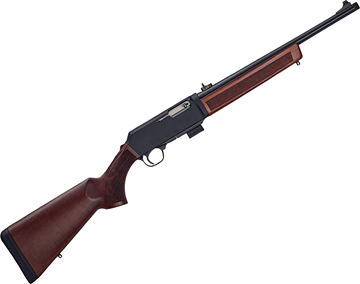 Picture of Henry Homesteader Semi-Auto Carbine  - 9mm, 18.6", 1/2-28 Threaded Blued Barrel, American Walnut Stock, Adjustable Aperture Rear Sight, Post Front Sight, Glock Magazine Well Adapter Included.