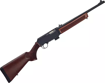 Picture of Henry Homesteader Semi-Auto Carbine  - 9mm, 18.6", 1/2-28 Threaded Blued Barrel, American Walnut Stock, Adjustable Aperture Rear Sight, Post Front Sight, Glock Magazine Well Adapter Included