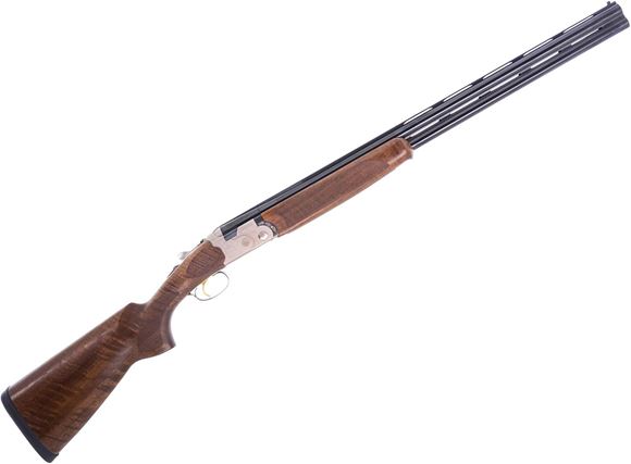 Picture of Used Beretta 686 Silver Pigeon I Sporting Over/Under Shotgun - 12Ga, 3", 28", Vented Rib, Blued, Floral Engraving Receiver, Schnabel Forend, Walnut Stock, Optima HP Choke (C,IC,M,IM,F), Hard Case, Very Good Condition