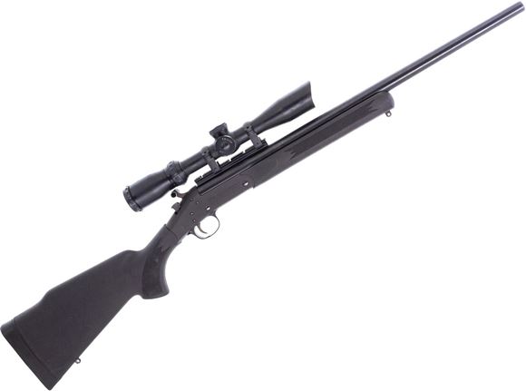 Picture of Used H&R Handi Single-Shot Rifle, 357 Mag, 22" Barrel, Blued, Black Synthetic Stock, Tasco EXP 1.5-5x Oval Objective Riflescope, Good Condition