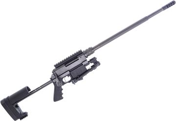 Picture of Used Nemesis Arms Vaquish Bolt-Action Takedown Rifle, 308 Win, 20" Fluted Heavy Barrel, Black Anodized, Collapsing Stock, Spiral Fluted Bolt, Versa Pod Bipod, Muzzle Brake, Carry Case, 2 Magazines, Good Condition