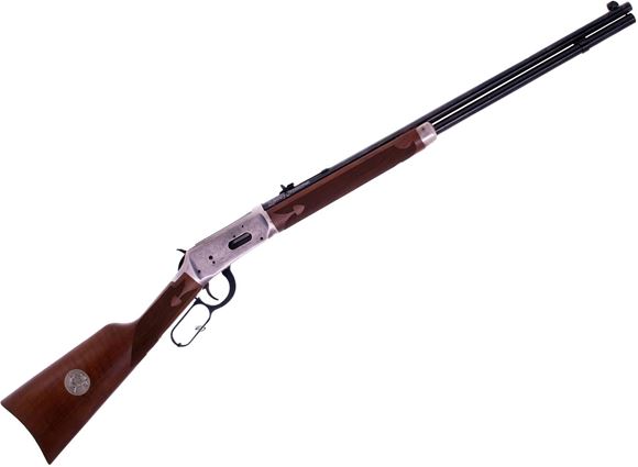 Picture of Used Winchester 1894 Centennial Lever-Action Rifle, 38-55, 24" Barrel, Wood Stock, Legendary Frontiersman Commemorative, Original Box, Rust Under Forend, Poor Condition