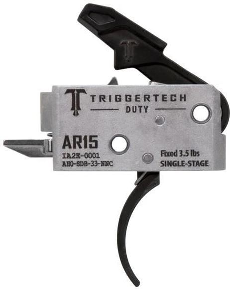 Picture of Trigger Tech AR-15 Duty Trigger Group - Curved, Fixed at 3.5lbs, Single Stage, Mil-Spec 0.154" Pins. PVD Black . Fits WK180 and similar