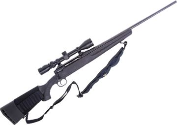 Picture of Used Savage Axis Bolt-Action Rifle, 223 Rem, 22" Barrel, Blued, Black Synthetic Stock, Bushnell 3-9x40 Riflescope, Sling, Shell Carrier, Soft Case, 1 Magazine, Good Condition