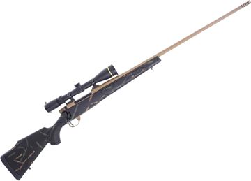 Picture of Used Weatherby Vanguard Bolt-Action Rifle, 300 Wby Mag, 26" Fluted Barrel, FDE, Black Synthetic Stock, Leupold VX-3i 3.5-10x40mm Riflescope, Muzzle Brake, Original Box, Excellent Condition