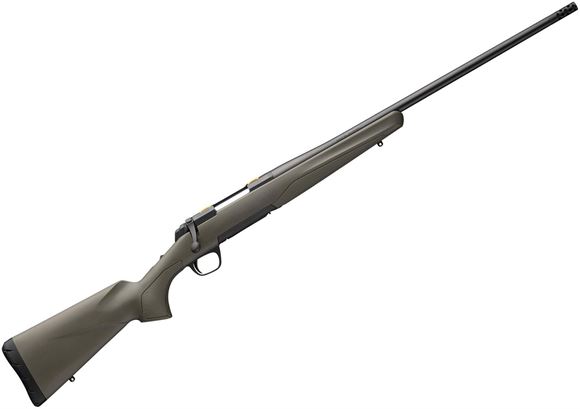 Picture of Browning X-Bolt Hunter Bolt Action Rifle - 6.5 Creedmoor, 22", Threaded With Muzzle Brake, Sporter Contour, Matte Blued, OD Green Synthetic Stock, 3rds, Adjustable Feather Trigger