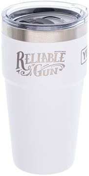 Picture of Yeti Rambler 591ml (20oz) Stackable Cup With Mag Slider Lid, White w/Reliable Gun Logo