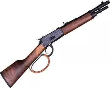 Picture of Canuck Wrangler Trail Boss Lever Action Rifle - 357 Mag, 16.5", 1/2-28 Threaded, Case Hardened Steel Receiver With Picatinny rail, Matte Oiled Mare's Leg Walnut stock,  Iron Rear Sight, Fibre Front sight, 8+1rds