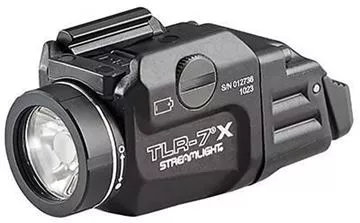 Picture of Streamlight 69455 TLR-7 X USB, Rail Mounted Tactical Light w/ Rear Switch Options, Included Rechargeable Lithium Battery.