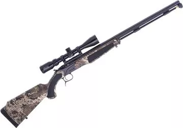 Picture of Used CVA Accura Break-Action Percussion Cap 50 Cal Blackpowder Rifle, 24" Barrel, With Konus 3-9x40mm Scope, Black Nitride, Camo Stock, With Soft Case & Accessories, Excellent Condition