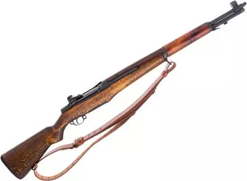 Picture of Used Beretta M1 Garand Semi-Auto Rifle, 30-06 Sprg, 24" Barrel, Full Military Wood, With Danish FKF Stamp, Leather Sling, Mismatched Wood, 2 Enblocs, Good Condition