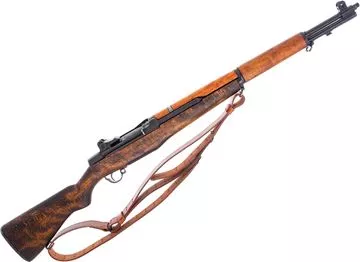 Picture of Used Beretta M1 Garand Semi-Auto Rifle, 30-06 Sprg, 24" Barrel, Full Military Wood, With Danish FKF Stamp, Leather Sling, Mismatched Wood, 2 Enblocs, Good Condition