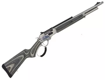 Picture of Rossi R95 Lever Action Rifle - 45-70 GOVT, 18", Stainless Steel, 5/8-24 Threaded, Bear Engraving, Laminted Wood Stock, Peep Sights And Picatinny Rail, Adjustable Buckhorn Rear Sights, 5rds