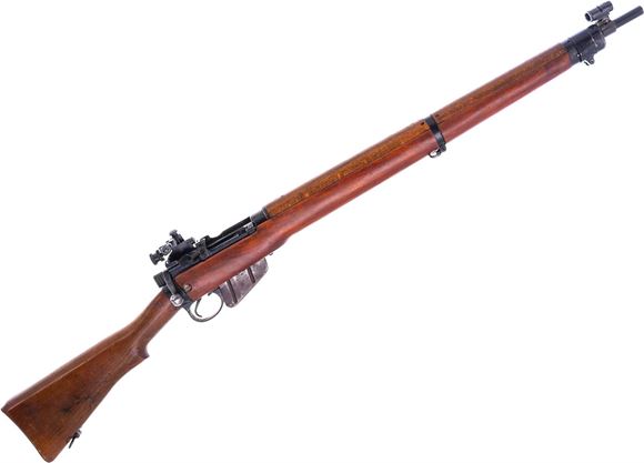 Picture of Used Lee Enfield No4 Mk1 Bolt-Action Rifle, 7.62 CETME, 25" barrel, Full Military Wood Stock, Long Branch 1943 Mfg, Parker Hale Aperture Sights, 1 Magazine, Good Condition