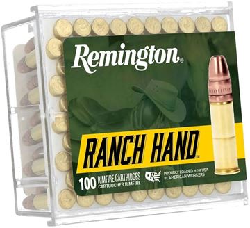 Picture of Remington Rimfire Ammo, Ranch Hand - 22 LR, 38Gr, Plated Hollow Point, 100 Box.