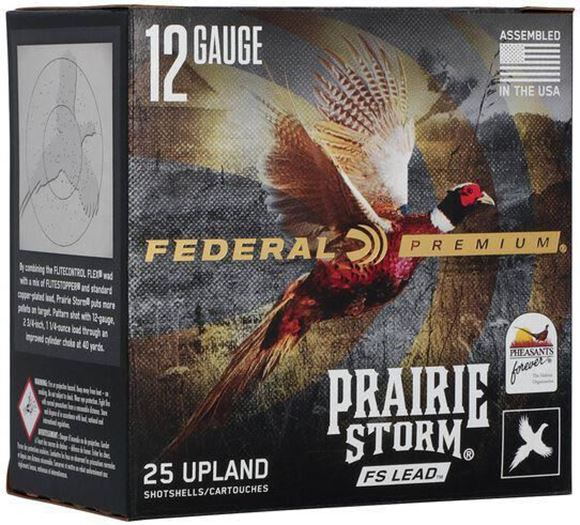 Picture of Federal Premium Prairie Storm FS Lead Load Shotgun Ammo - 12Ga, 2-3/4", 1-1/4oz, #5, 25rds Box, 1330fps