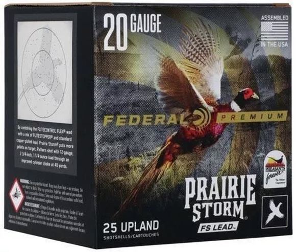 Picture of Federal Premium Prairie Storm FS Lead Load Shotgun Ammo - 20Ga, 3", 3DE, 1-1/4oz, #6, 25rds Box, 1300fps