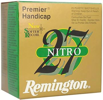 Picture of Remington Target Loads, Premier Nitro 27 Target Loads Shotgun Ammo - 12Ga, 2-3/4", HDCP DE, 1oz, #7-1/2, Extra Hard STS Target Shot, 250rds Case, 1290fps