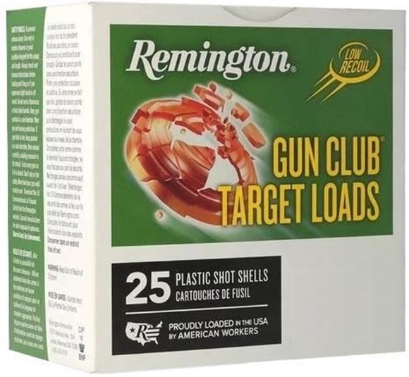 Picture of Remington Gun Club Low Recoil Target Loads Shotgun Ammo - 12Ga, 2-3/4", 2-1/2 DE, 1oz, #8, 250rds Case, 1150fps