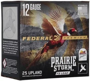 Picture of Federal Premium Prairie Storm FS Lead Load Shotgun Ammo - 12Ga, 2-3/4", 1-1/4oz, 4.46 DE, #4, 25rds Box, 1500fps