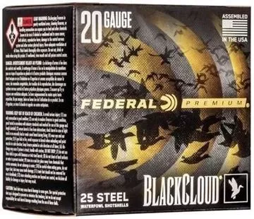 Picture of Federal Premium Black Cloud FS Steel Shotgun Ammo - 20Ga, 3", 1oz, #2, 25rds Box, 1350fps, With Flitecontrol Flex Wad