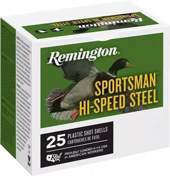 Picture of Remington Waterfowl Loads, Sportsman Hi-Speed Steel Shotgun Ammo - 12Ga, 3", MAG DE, 1-1/8oz, BB, 25rds Box, 1550fps