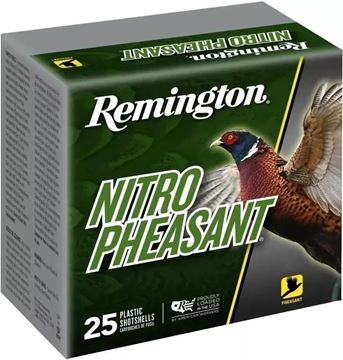 Picture of Remington Upland Loads, Nitro Pheasant Loads Shotgun Ammo - 12Ga, 2-3/4", MAX DE, 1-1/4oz, #5, Copper Plated, 25rds Box, 1400fps