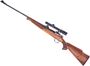 Picture of Used Parker Hale 1200 Deluxe Bolt-Action Rifle, 243 Win, 24" Barrel, Blued, Wood Stock, Bushnell Banner II 1.5-4 Riflescope, Engraved Floorplate, Rear Sight Removed, Missing Swivel Studs, Good Condition