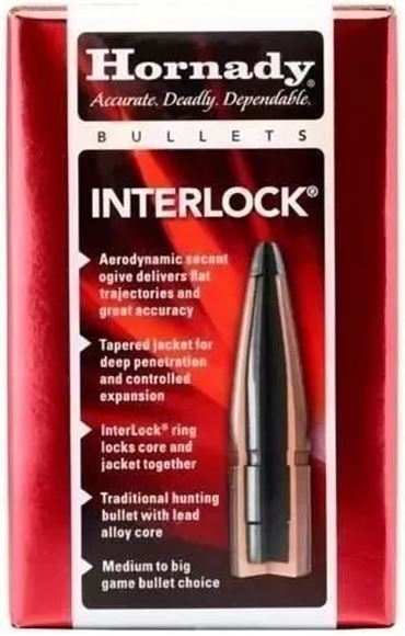 Picture of Hornady 2830 Interlock Rifle Bullets 7mm .284 154Gr SP 100Rnd