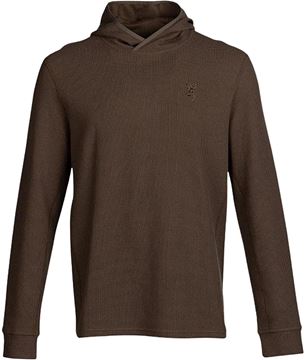 Picture of Browning Outdoor Clothing - Waffle Knit, Hooded Long Sleeve Shirts, Brown, Size L