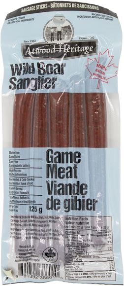 Picture of Atwood Heritage Sausage Snacks - Wild Boar, 5 Piece Pack, 125 Gram.