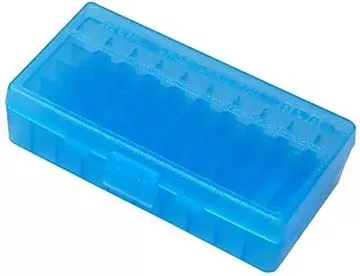 Picture of MTM Case-Gard Handgun Ammo Box, P-50 Series - P-50-38, 38/357 Cal, 50rds, Clear Blue