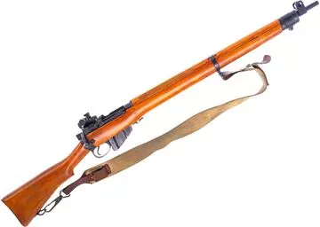 Picture of Used Lee Enfield No4 Mk1 Target Bolt-Action Rifle, 7.62 CETME, 25" Barrel, Blued, Full Military Wood Stock, Parker Hale Aperture Sight, Canvas Sling, 1 Magazine, Very Good Condition