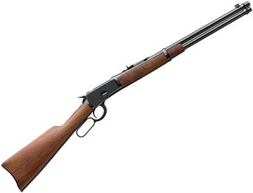 Picture of Winchester Model 1892 Lever Action Carbine - 44 Rem Mag, 20", Brushed Polish Blued Receiver, Satin Grade I Black Walnut Stock w/Barrel Band, 10rds, Marble's Front & Adjustable Semi-Buckhorn Rear Sights