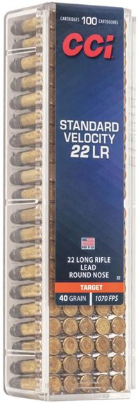 Picture of CCI Target/Plinking Rimfire Ammo - Standard Velocity, 22 LR, 40Gr, LRN, 100rds Box, 1070fps