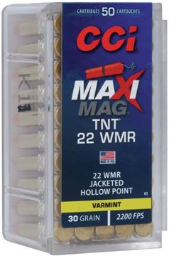 Picture of CCI Maxi-Mag TNT Rimfire Ammo - .22 WMR, Maxi-Mag, 30Gr, TNT JHP, 50rds box