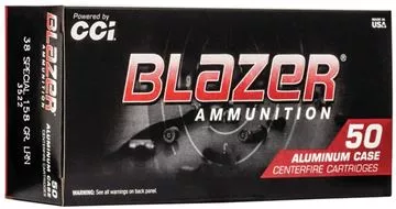 Picture of CCI 3522 Blazer Centerfire Pistol Ammo 38 Special 158Gr 50Rnd LRN Blazer