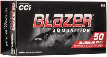 Picture of CCI 3542 Blazer Centerfire Pistol Ammo 357 Mag 158Gr 50Rnd JHP Blazer