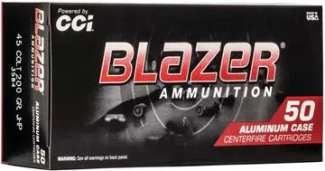 Picture of CCI 3584 Blazer Centerfire Pistol Ammo 45 Colt 200Gr 50Rnd JHP Blazer