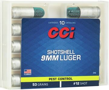 Picture of CCI 3790 Centerfire Pistol Shotshell 9MM, 12 Shot, 53 Gr, 900 fps, 10 Rnd, Boxed