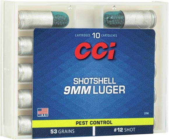 Picture of CCI 3790 Centerfire Pistol Shotshell 9MM, 12 Shot, 53 Gr, 900 fps, 10 Rnd, Boxed