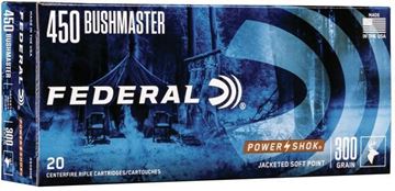 Picture of Federal 450BMB Power-Shok Rifle Ammo 450 Bushmaster, SP, 300 Grains 1900fps, 20, Boxed