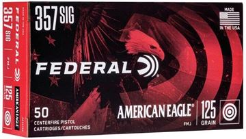 Picture of Federal AE357S2 American Eagle Pistol Ammo 357 Sig 125Gr 50Rnd FMJ