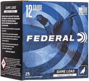 Picture of Federal Game-Shok Upland Heavy Field Load Shotgun Ammo - 12Ga, 2-3/4", 3-1/4DE, 1-1/4oz, #4, 25rds Box, 1220fps