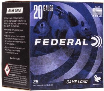 Picture of Federal Game-Shok Upland Game Shotshell - 20 GA, 2-3/4 in, #6, 7/8 oz, 2 1/2 Dram, 1210 fps, 25rds Box