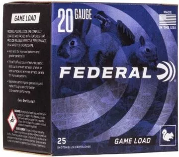 Picture of Federal Game-Shok Upland Game Load Shotgun Ammo - 20Ga, 2-3/4", 2-1/2DE, 7/8oz, #7.5, 25rds Box, 1210fps