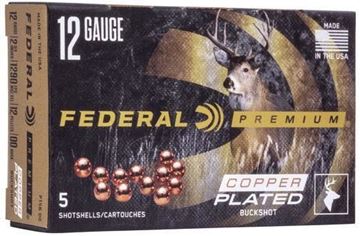 Picture of Federal P156 00 Premium Vital-Shok Buckshot 12 GA, 2-3/4 in, 00B, 12 Pellets, 1290 fps, 5 Rounds, Boxed